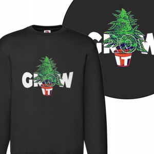 MĘSKA Bluza CZARNA MARIHUANA WEED MiX Wzorów - S