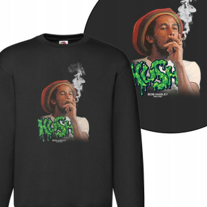 MĘSKA Bluza CZARNA MARIHUANA WEED MiX Wzorów - S