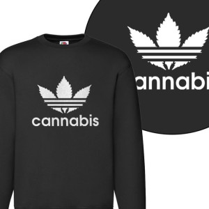 MĘSKA Bluza CZARNA MARIHUANA WEED MiX Wzorów - S