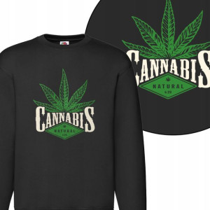 MĘSKA Bluza CZARNA MARIHUANA WEED MiX Wzorów - S