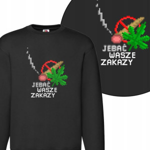 MĘSKA Bluza CZARNA MARIHUANA WEED MiX Wzorów - XL