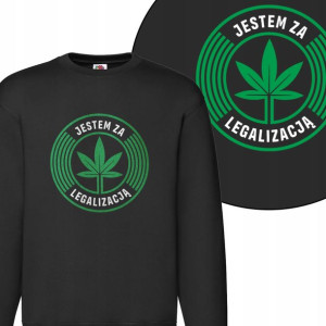 MĘSKA Bluza CZARNA MARIHUANA WEED MiX Wzorów - XL