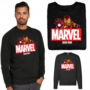 MĘSKA Bluza Czarna MARVEL Iron MAN MIX WZORÓW - M
