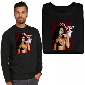 MĘSKA Bluza CZARNA MEGAN FOX Wiele WZORÓW MiX - XL