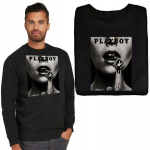 MĘSKA Bluza CZARNA PLAYBOY Wiele WZORÓW MiX - S