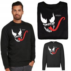 MĘSKA Bluza Czarna VENOM Marvel Wiele WZORÓW - S
