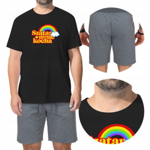 KOSZULKA Męska + SPODENKI Szatan Mnie KOCHA - XL