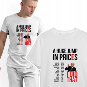KOSZULKA Męska Biała wzór Anty JOE BIDEN - XL