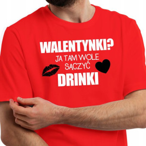 KOSZULKA Męska na WALENTYNKI Śmieszne Wzory - S