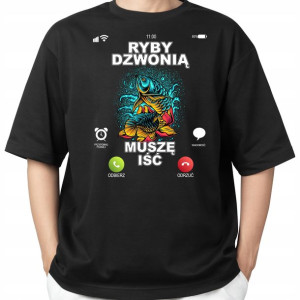 Koszulka Męska Prezent dla WĘDKARZA Ryby MiX - L