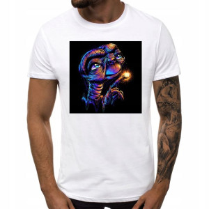 KOSZULKA T-shirt L Biały Męski wzór E.T 01