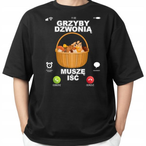 Koszulka T-shirt Męski dla GRZYBIARZA Wzory - L