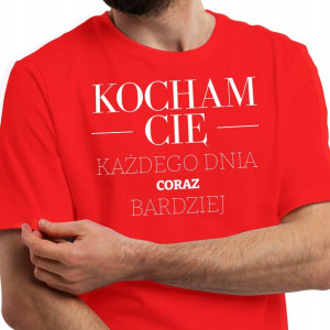 KOSZULKA T-shirt Męski na WALENTYNKI Wzory - L
