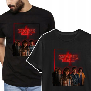 KOSZULKA T-shirt Męski STRANGER THINGS Wzory - S