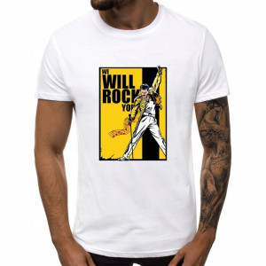 KOSZULKA T-shirt XL Biały Męski FREDDIE MERCURY 01