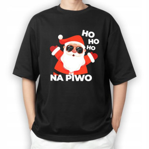 KOSZULKA Tshirt Męski HO HO HO na PIWO Wzory - M