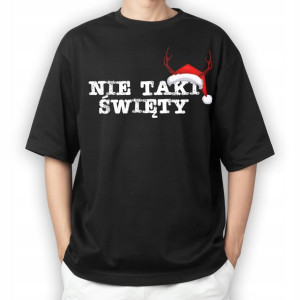 KOSZULKA Tshirt Męski NIE TAKI ŚWIĘTY Wzory - M