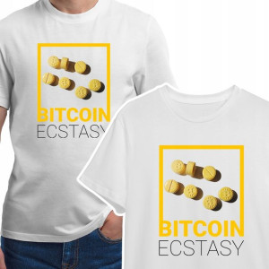Modna KOSZULKA Męska T-Shirt BITCOIN Ecstasy - M