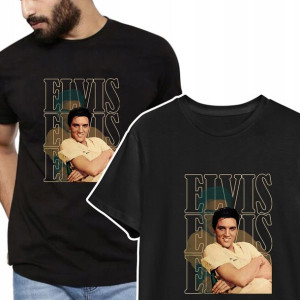 Modny T-shirt KOSZULKA Męska ELVIS Presley - L