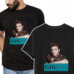 Modny T-shirt KOSZULKA Męska ELVIS Presley - M