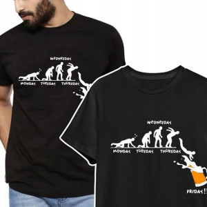 ŚMIESZNY T-shirt KOSZULKA Męska FRIDAY BEER - XL