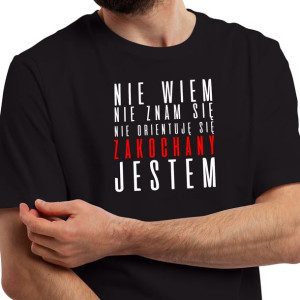 T-SHIRT Koszulka Męska na WALENTYNKI Wzory - M