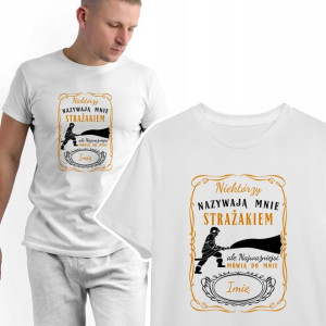 T-shirt KOSZULKA Męska PREZENT dla STRAŻAKA - M
