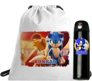 Zestaw Worek+kubek Termiczny Sonic 2 Hedgehog Y4
