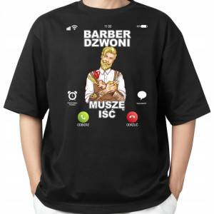 Koszulka T-shirt MĘSKI BARBER Dzwoni Wzory - 3XL