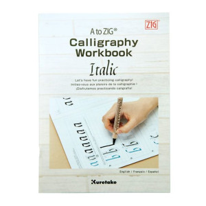 Zeszyt ćwiczeń do kaligrafii Kuretake A to ZIG Calligraphy Workbook Italic