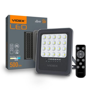 Naświetlacz LED z panelem solarnym 500lm 12h IP65 pilot