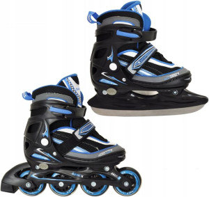 ŁYŻWOROLKI ROLKI ŁYŻWY 2w1 regulowane PU ABEC3 136-4-P&I-S