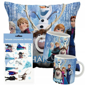 Zestaw Poduszka+kubek+tatuaż Frozen Imię Prezent