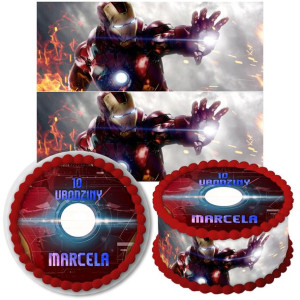 Zestaw Opłatek Na Tort+obwoluta Iron Man Z2