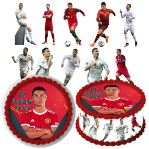 Zestaw Opłatek Na Tort+postacie Ronaldo 10szt Z2