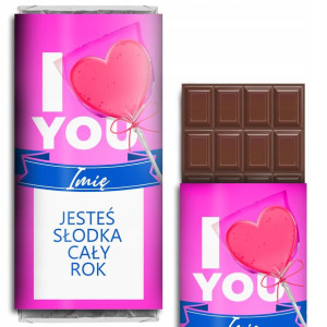 CZEKOLADA Gorzka I LOVE YOU Wiele Wzorów IMIĘ
