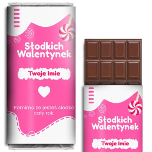 CZEKOLADA na WALENTYNKI dla NIEJ Wzory Własne IMIĘ