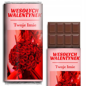 CZEKOLADA Wesołych WALENTYNEK Twoje IMIĘ Wzory MIX