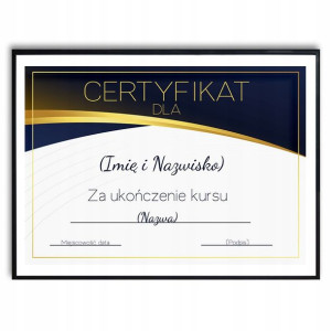CERTYFIKAT DYPLOM A3 WŁASNY TEKST Eleganckie Wzory