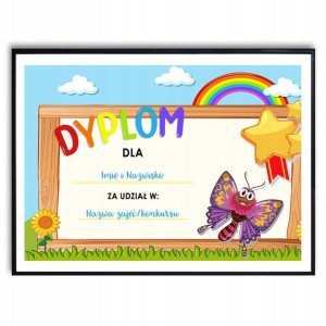 Dyplom Dla Dziecka A3 Twój Tekst Nagroda Wzory