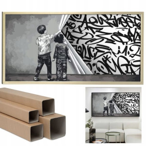 Obraz Canvas 100x50 Xxl Graffiti B&w Napisy Wz