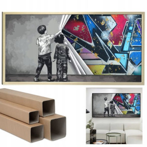OBRAZ CANVAS 100x50cm Duże KOLOROWE GRAFFITI Wzory