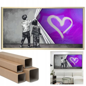 OBRAZ CANVAS 100x50cm Duże XXL SERCE ŚCIANA Wzory