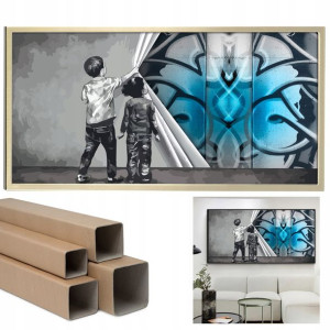 Obraz Canvas 100x50cm Xxl Gaffiti Niebieskie Wzory