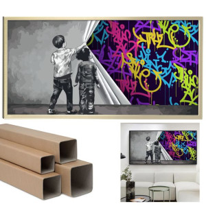 Obraz Canvas 100x50cm Xxl Kolorowe Napisy Mural Wz