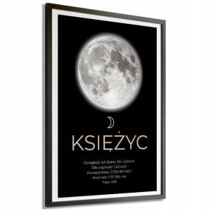 OBRAZ DEKOR Plakat 30x40cm KSIĘŻYC Kosmos Wzory