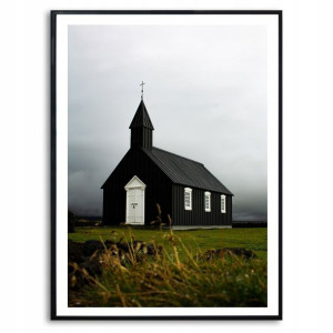Obraz Dekoracyjny 42x29,7cm Islandia Kościół Wzory