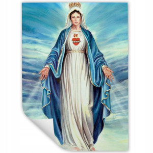 Obraz Plakat 32x45cm MARYJA KRÓLOWA Religia Wzory