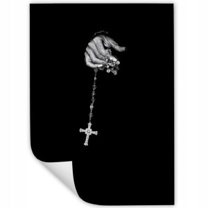 Obraz Plakat 32x45cm RÓŻANIEC KRZYŻ Religia Wzory