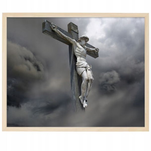 PLAKAT 29,7x42 OBRAZ Religijny Krzyż Chmury Wzory